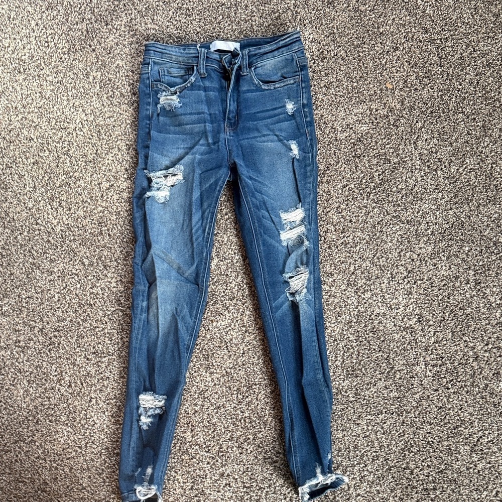 Women's Vervet Distressed Skinny Jeans - Blue Size 25